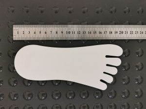 illusztráció ahhoz, hogy hogy mérd le a lábad - egy lábfej és egy vonalzó