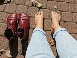 házi készítésű barefoot cipőm és én