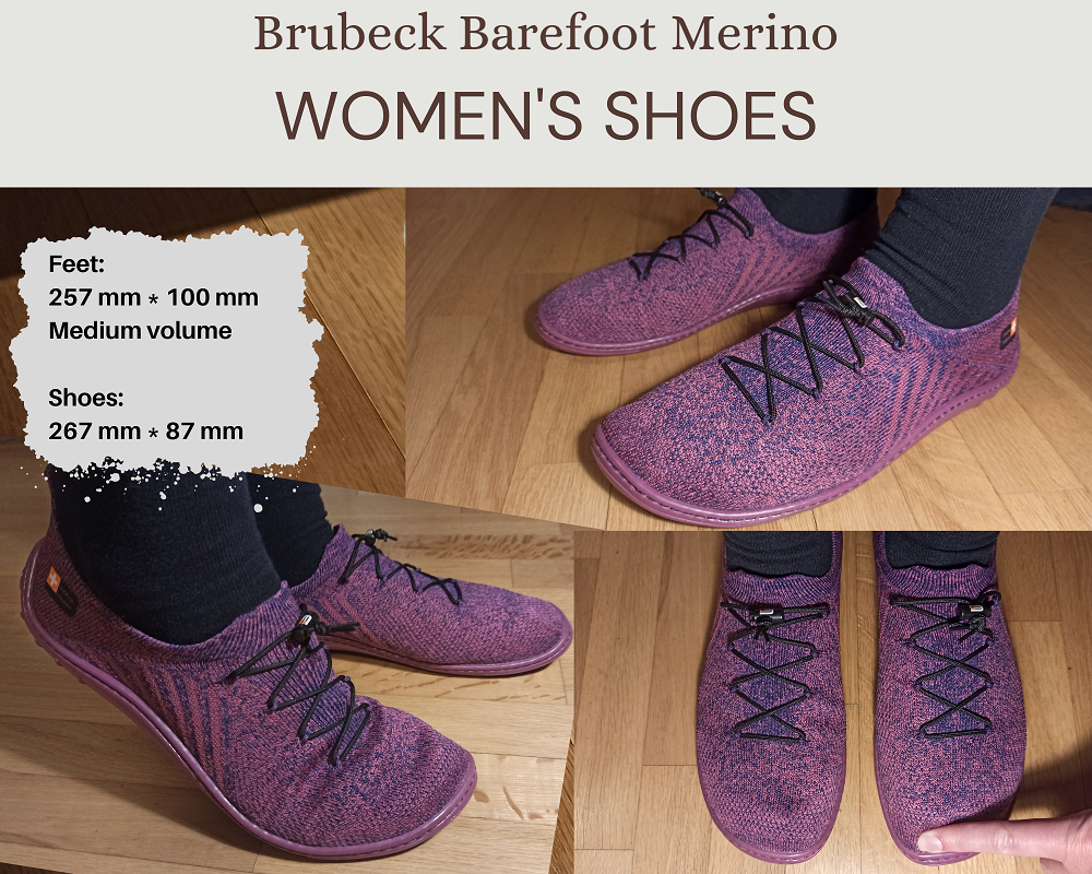 Brubeck barefoot cipőteszt női szilva modell lábon méret